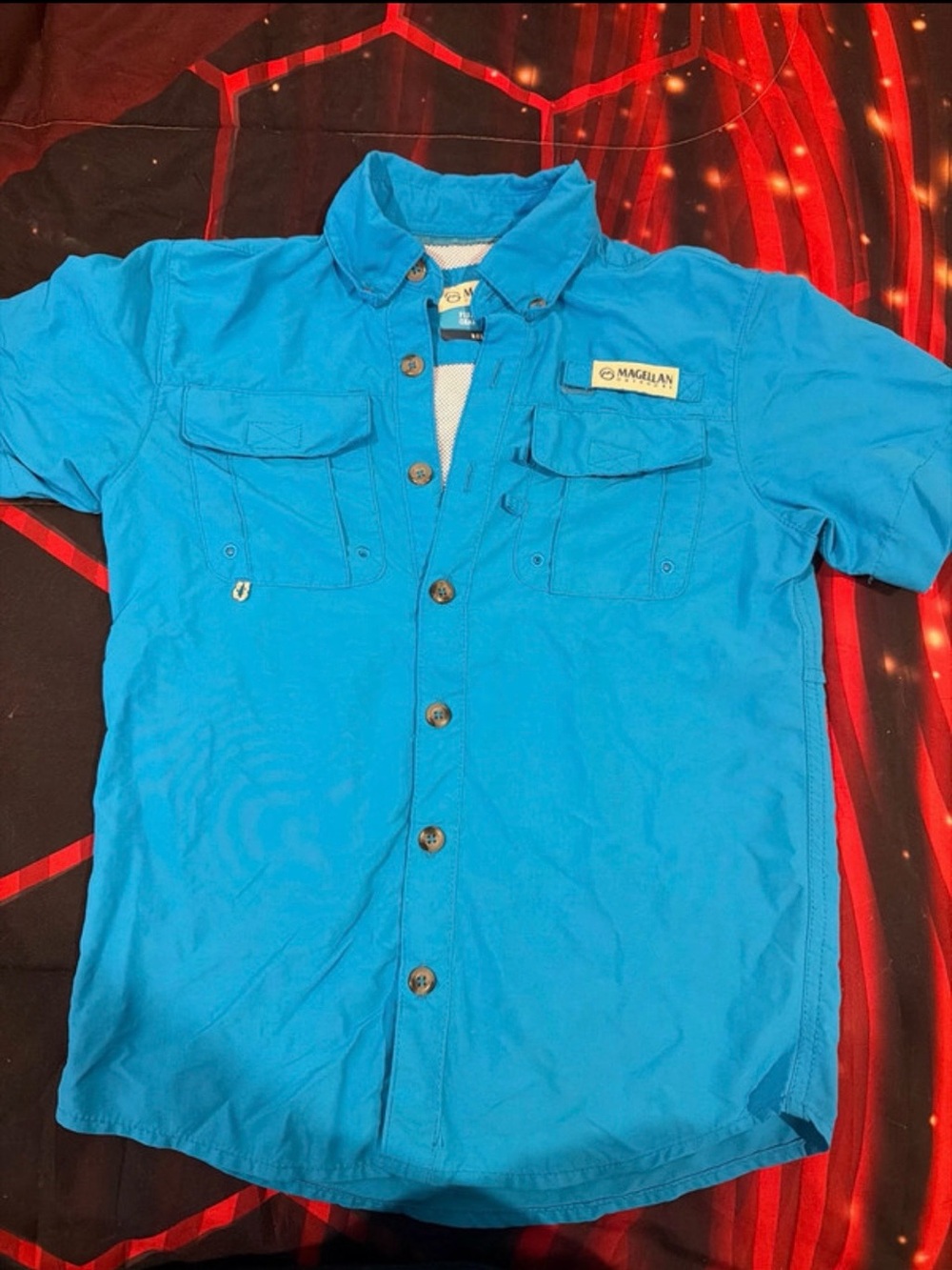 Magellan Outdoors Turquoise Short-Sleeve Outdoor Shirt Jacket